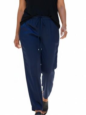 Philosophy Navy Drawstring Satin Joggers